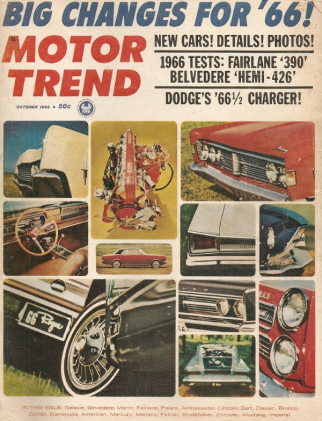 MOTOR TREND 1965 OCT - 390 GT/A, HEMI SATELLITE